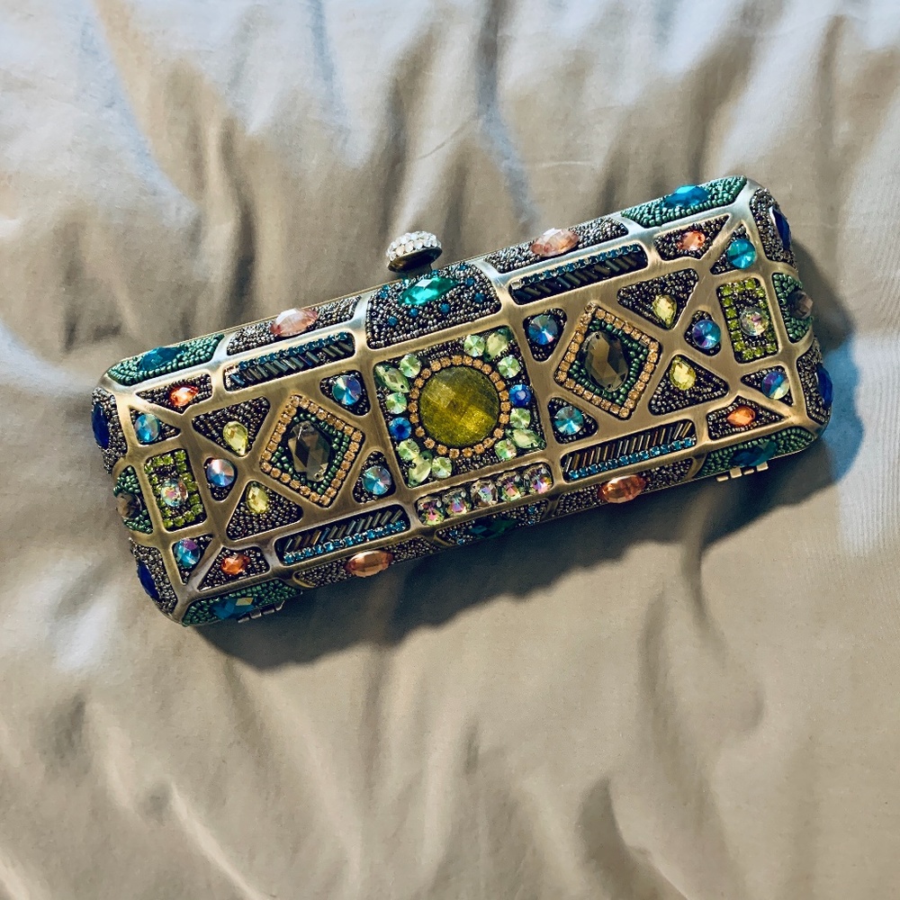 Mary Frances Bedazzled Box Clutch